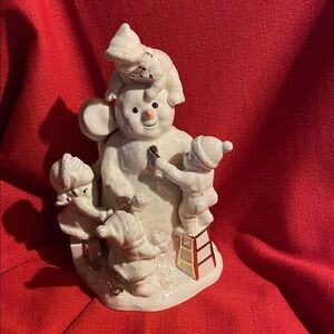 Charming Lenox Snowman Figurine with Children